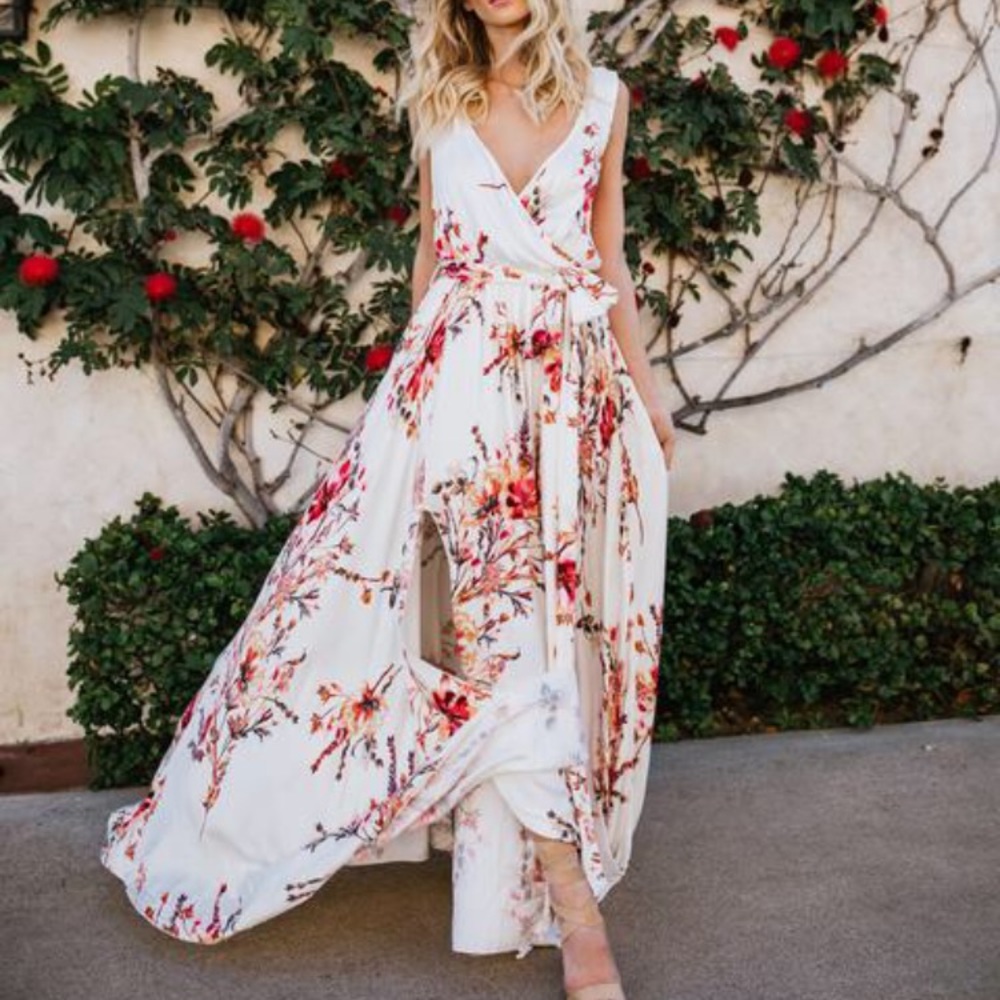 Ivory/Cream Maxi with slits - Worn once!